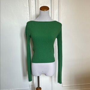 H&M (South Africa) Emerald Green Ribbed Boatneck Sweater